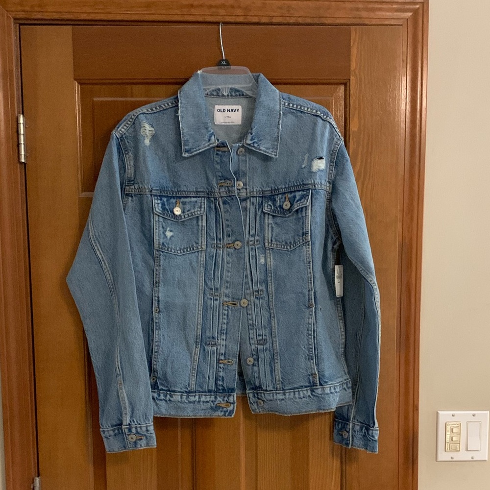Distressed denim jacket